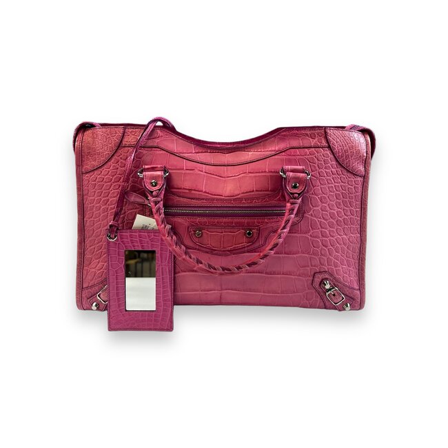 Balenciaga Balenciaga Classic City Pink Crocodile Bag