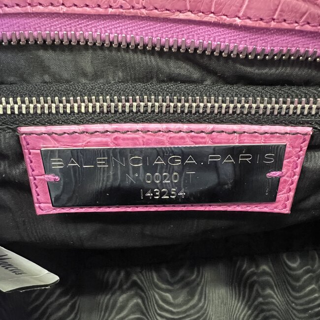 Balenciaga Balenciaga Classic City Pink Crocodile Bag