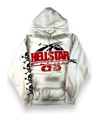 Hellstar Hellstar Beat Us Hoodie White Size Medium