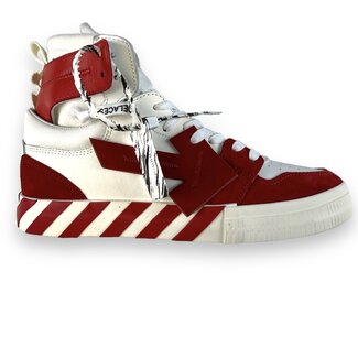 Off-White Off-White Vulcanized Hi Top Hi Sneaker Red White Size US 8