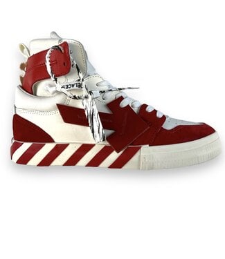 Off-White Off-White Vulcanized Hi Top Hi Sneaker Red White Size US 8