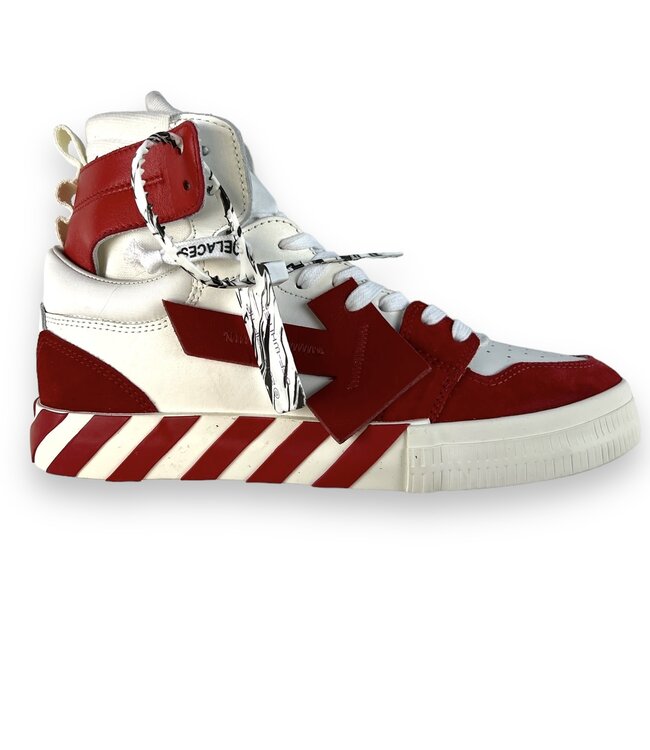 Off-White Off-White Vulcanized Hi Top Hi Sneaker Red White Size US 8