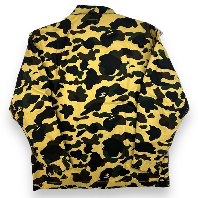 A Bathing Ape Bape Military Button Yellow Camo Size S