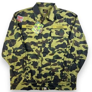A Bathing Ape Bape Military Button Green Camo Size S