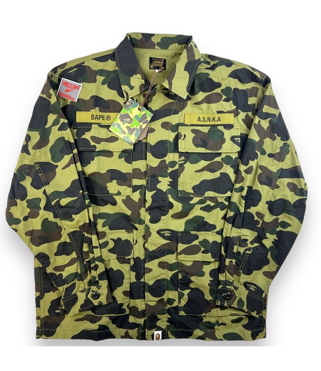A Bathing Ape Bape Military Button Green Camo Size S