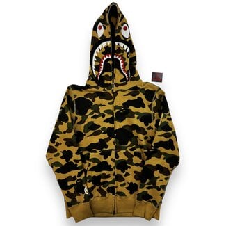 A Bathing Ape A Bathing Ape First Yellow Shark Camo Full Hoodie Size Small