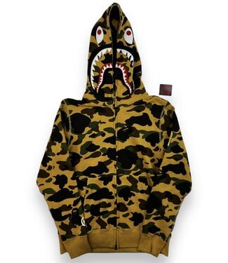 A Bathing Ape A Bathing Ape First Yellow Shark Camo Full Hoodie Size Small