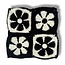 Arkyve ARKYVE KNIT BEANIE BLACK/WHITE FLOWERS