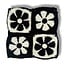 Arkyve ARKYVE KNIT BEANIE BLACK/WHITE FLOWERS