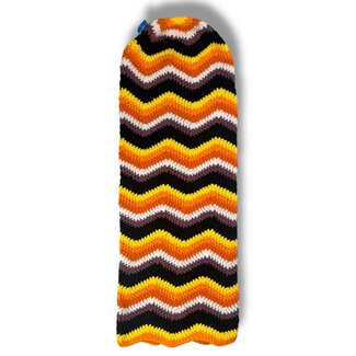 Arkyve ARKYVE KNIT LONG BEANIE ORANGE/WHITE/BLACK