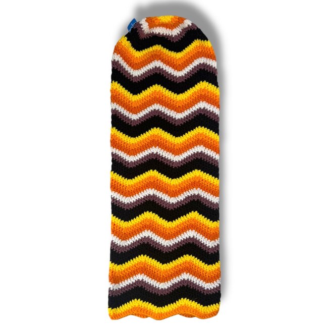 Arkyve ARKYVE KNIT LONG BEANIE ORANGE/WHITE/BLACK