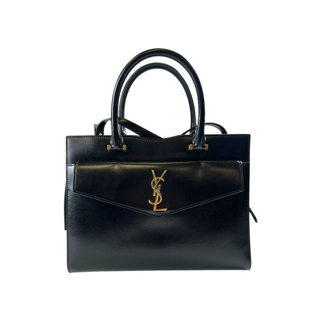 Yves Saint Laurent YSL Uptown Medium Box Leather Top Handle Bag