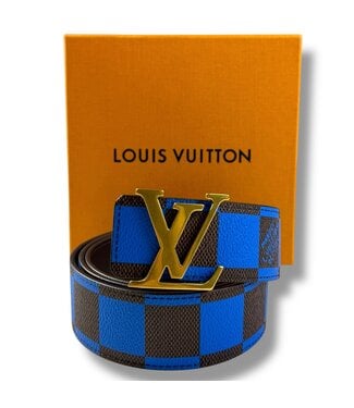 Louis Vuitton Louis Vuitton Initials 40mm Reversible Belt Damier Pop Blue Size 40US