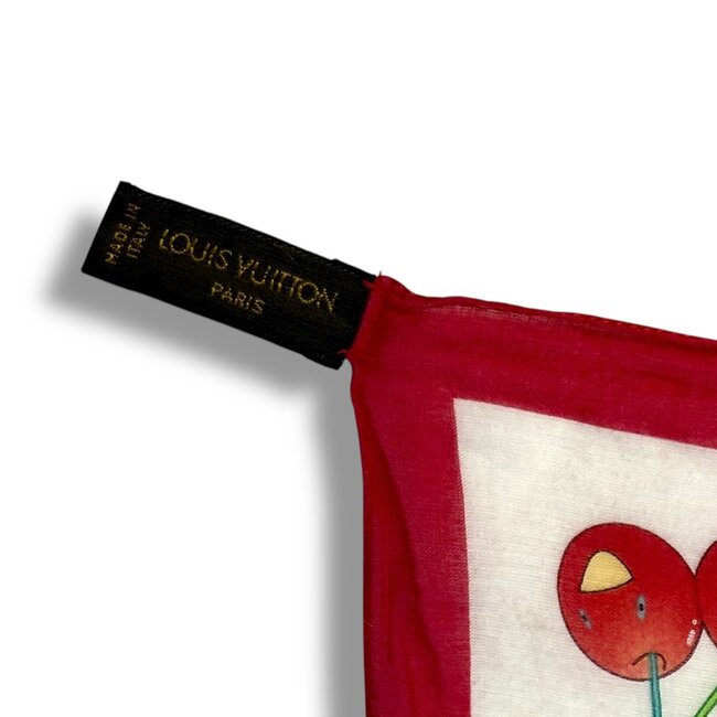 Louis Vuitton S/S 2005 Louis Vuitton Murakami Cherry White Monogram Bandana