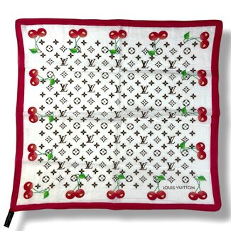 Louis Vuitton S/S 2005 Louis Vuitton Murakami Cherry White Monogram Bandana