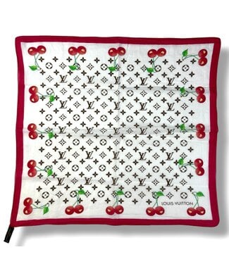 Louis Vuitton S/S 2005 Louis Vuitton Murakami Cherry White Monogram Bandana