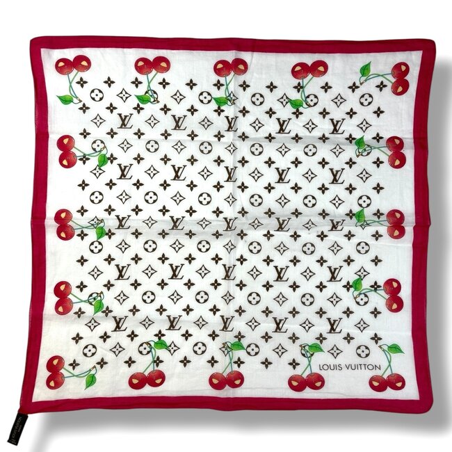Louis Vuitton S/S 2005 Louis Vuitton Murakami Cherry White Monogram Bandana