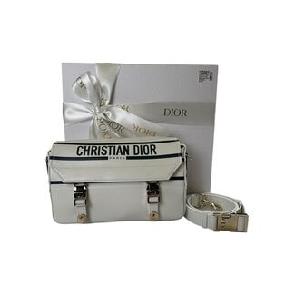 Dior 2023 Dior White Calfskin Drama Messenger Small