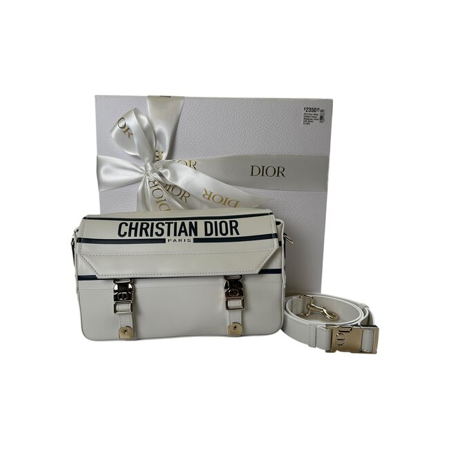 Dior 2023 Dior White Calfskin Drama Messenger Small
