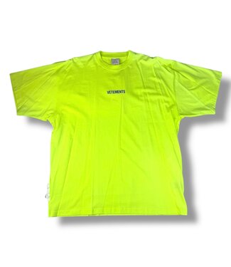 Vetements Vetements Side Tag Logo Oversized Tee Neon Size Medium (fits XXL)