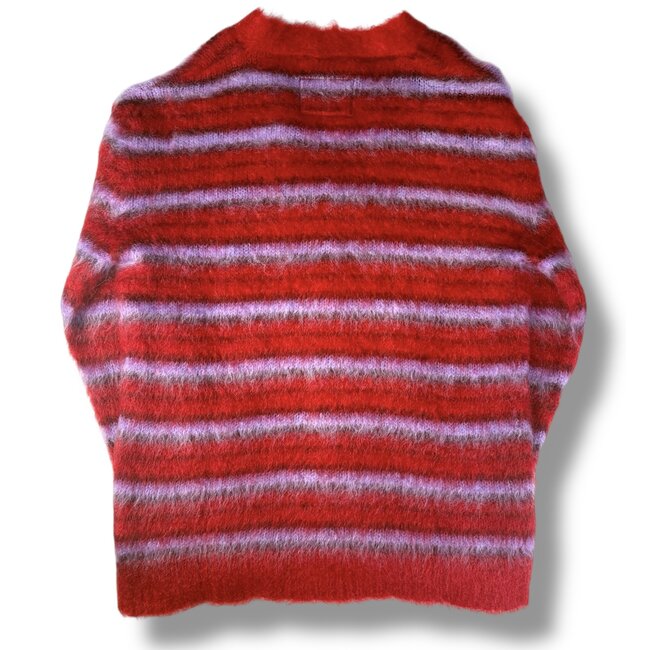 Marni Marni Fuzzy Wuzzy Red/Purple Mohair Cardigan Size US XL