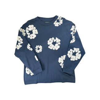 Denim Tears Denim Tears Long Sleeve Cotton Wreath T-shirt Navy
