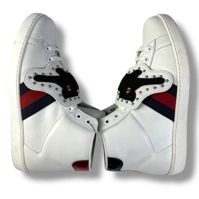 Gucci Gucci Ace High Web Panther Strap Sneaker Size US 8