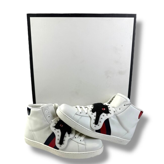 Gucci Gucci Ace High Web Panther Strap Sneaker Size US 8