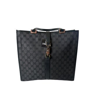 Gucci Vintage  Gucci GG 1961 Jackie Black Canvas Tote