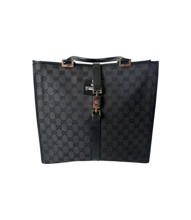 Gucci Vintage  Gucci GG 1961 Jackie Black Canvas Tote