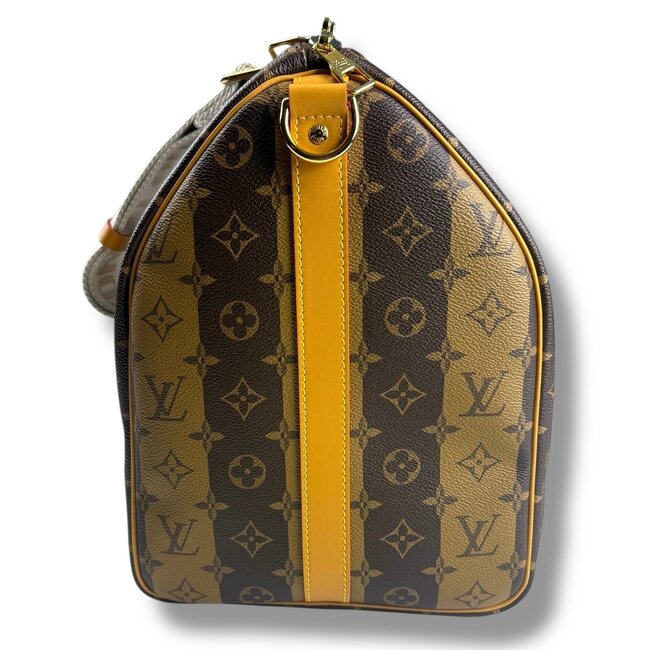 Louis Vuitton Louis Vuitton Keepall Bandouliere x Nigo 50 Monogram Stripes Brown