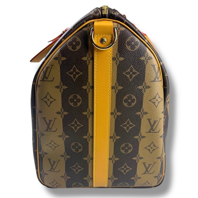 Louis Vuitton Louis Vuitton Keepall Bandouliere x Nigo 50 Monogram Stripes Brown