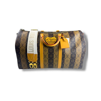 Louis Vuitton Louis Vuitton Keepall Bandouliere x Nigo 50 Monogram Stripes Brown