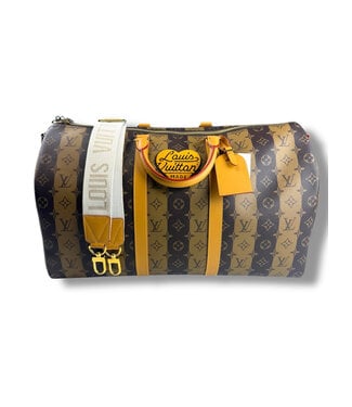 Louis Vuitton Louis Vuitton Keepall Bandouliere x Nigo 50 Monogram Stripes Brown