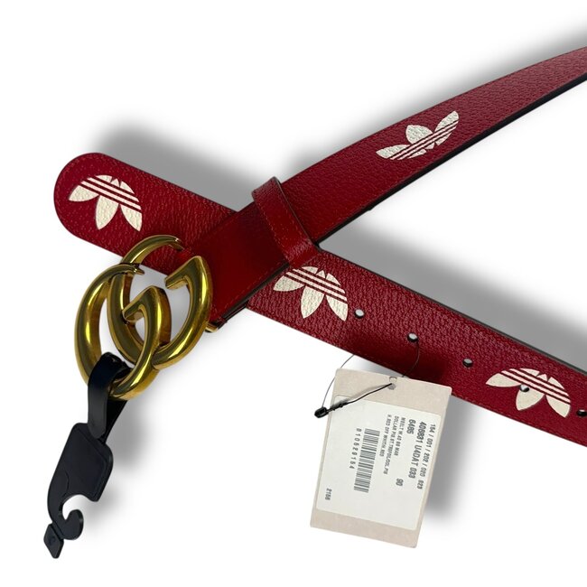 Gucci Gucci x Adidas GG Marmont Belt Red/White Size 90 (size 32-34)