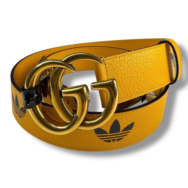 Gucci Gucci x Adidas GG Marmont Belt Yellow/Black Size 90 (size 32-34)