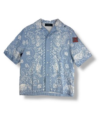 Amiri Amiri Distressed Bleached Button-Up Size Large