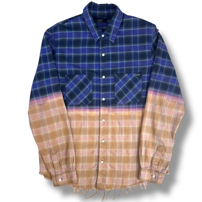 Amiri Amiri Watercolor Bandanna Linen Button-Up Size Small