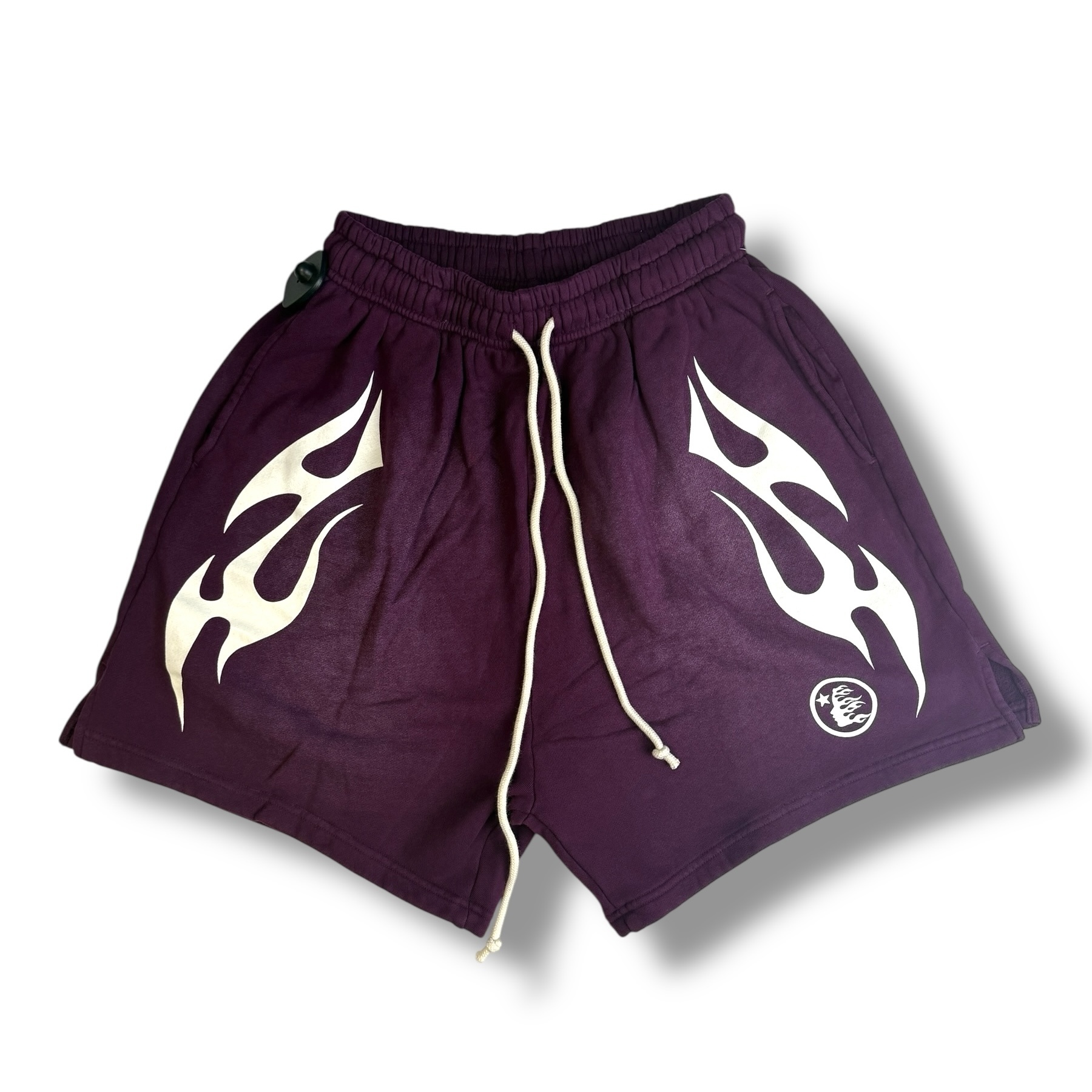 Hellstar Burgundy/White Flame Shorts - Bring It Back LLC