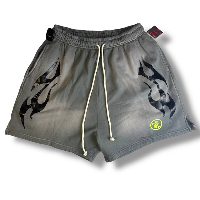 Hellstar Hellstar Grey/Green Flame Shorts