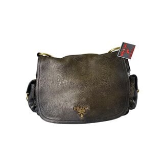 Prada Prada Leather Vitello Daino Leather Flap Bag