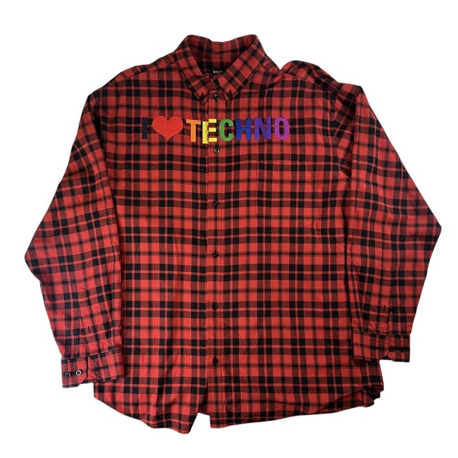 Balenciaga Balenciaga I Love Techno Plaid Shirt