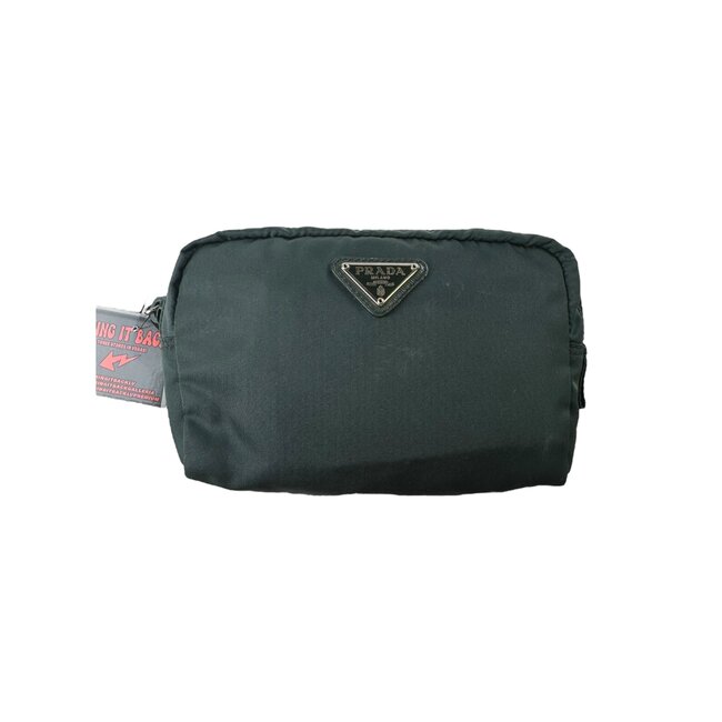 Prada Prada Green Nylon Cosmetic Pouch