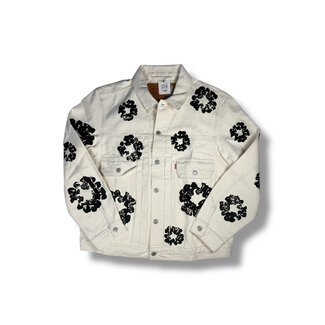 Denim Tears Denim Tears Type 2 All Over Wreath Levis Jacket White Size Large