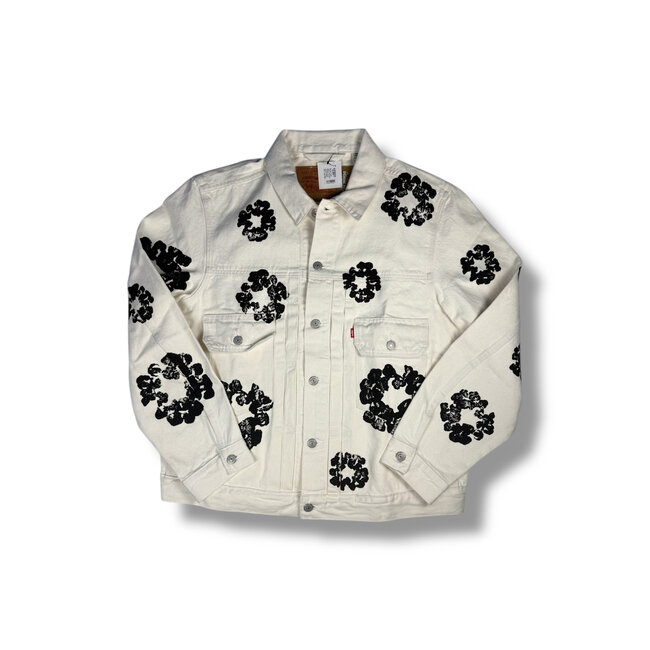 Denim Tears Denim Tears Type 2 All Over Wreath Levis Jacket White Size Large