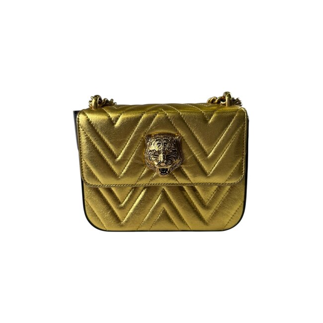 Gucci Gucci Metallic Nappa Matelasse Broadway Shoulder Bag