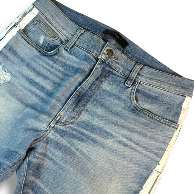 Amiri 2018 Amiri Flocked Track Indigo Jeans Size 36