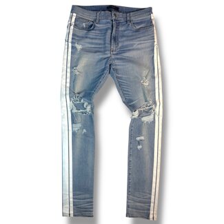 Amiri 2018 Amiri Flocked Track Indigo Jeans Size 36