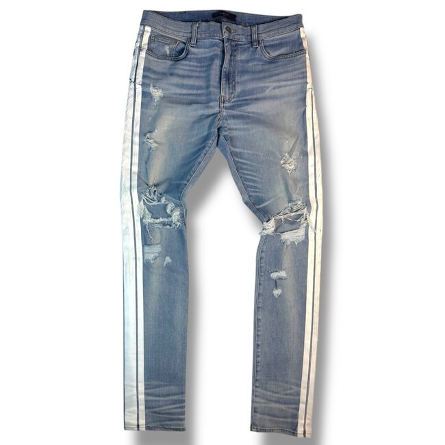 Amiri 2018 Amiri Flocked Track Indigo Jeans Size 36