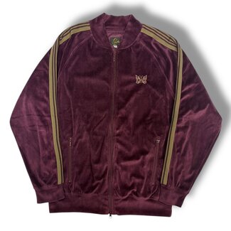 Needles Needles Velour Track Jacket Maroon/Gold Size Large